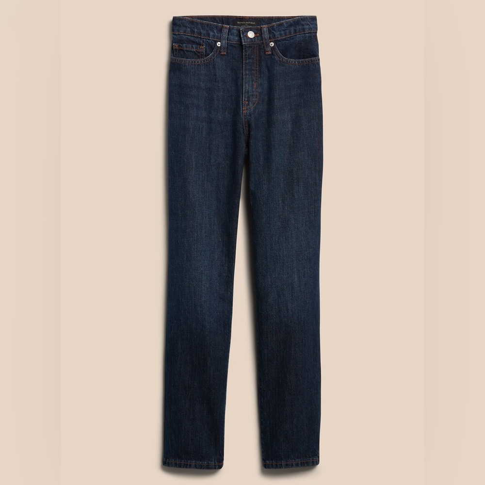 Banana Republic Rigid Straight Leg Dark Wash Jeans